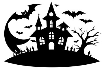 halloween house with bats