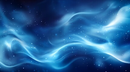 a blue background with stars and waves