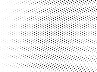 Abstract halftone wave dotted background. Futuristic twisted grunge pattern, dot, circles. Vector modern optical pop art texture for posters, business cards, cover, labels mock-up, stickers layout