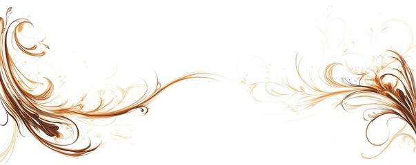 Elegant floral swirl design with intricate patterns in brown. Perfect decorative element for invitations, banners, and artistic backgrounds.