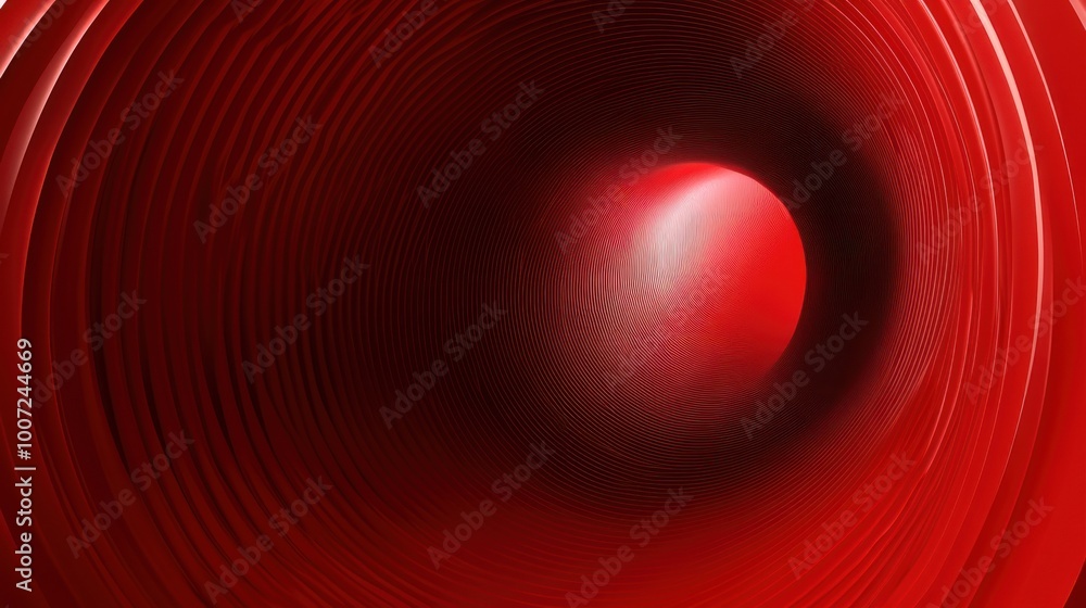 Canvas Prints abstract red and black concentric circles forming a tunnel or vortex.