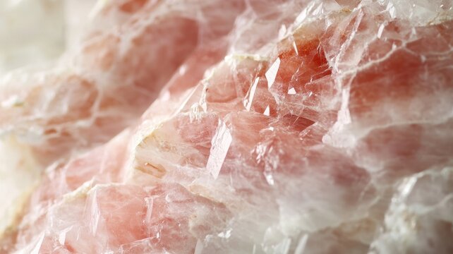 Detailed petalite crystal with soft pink color and polished clarity