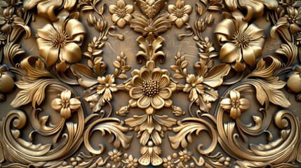 Close-up shot of a metal door adorned with intricate gold decorations, perfect for use in luxury or antique settings