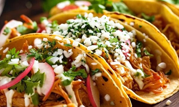 Tacos mexicanos con carne, tomates y queso.
Taco de carne, comida mexicana. Elegancia melanc&oacute;lica, encanto r&uacute;stico, iluminaci&oacute;n suave y de ensue&ntilde;o,
Colores c&aacute;lidos y apagados, tonos terrosos c&aacute;lidos.