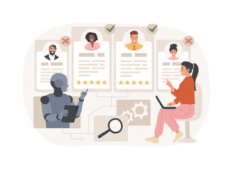 AI-Enhanced Recruitment and Screening abstract concept vector illustration.
