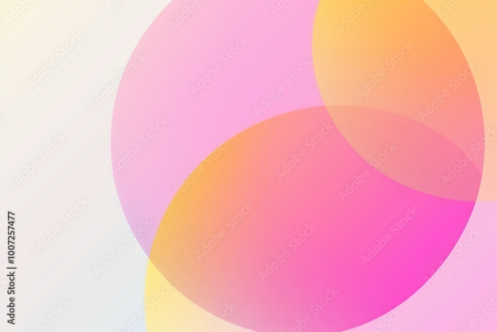 Poster abstract design featuring pink and yellow colors with circular patterns