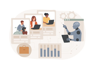 AI-Driven Diversity and Inclusion Initiatives abstract concept vector illustration.