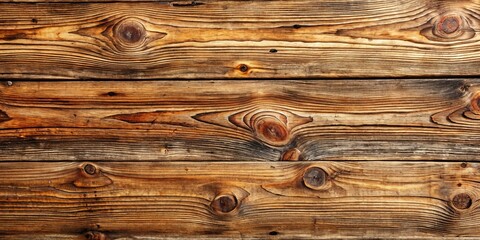 Naklejka premium Rustic Wooden Plank with Knots and Grain, Horizontal Composition, Close-Up View, Natural Texture, Wood Grain, Wood Knots, Rustic Background