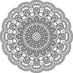 Ready to Print SVG Mandala for Coloring Doodle Flowers Pattern Floral Relaxing Art Ready made Sketch Mandala Graphics flower pattern vector floral rose illustration nature art decoration