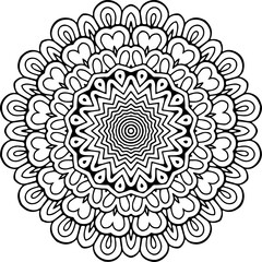 Ready to Print SVG Mandala for Coloring Doodle Flowers Pattern Floral Relaxing Art Ready made Sketch Mandala Graphics flower pattern vector floral rose illustration nature art decoration