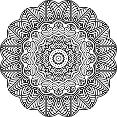 Ready to Print SVG Mandala for Coloring Doodle Flowers Pattern Floral Relaxing Art Ready made Sketch Mandala Graphics flower pattern vector floral rose illustration nature art decoration
