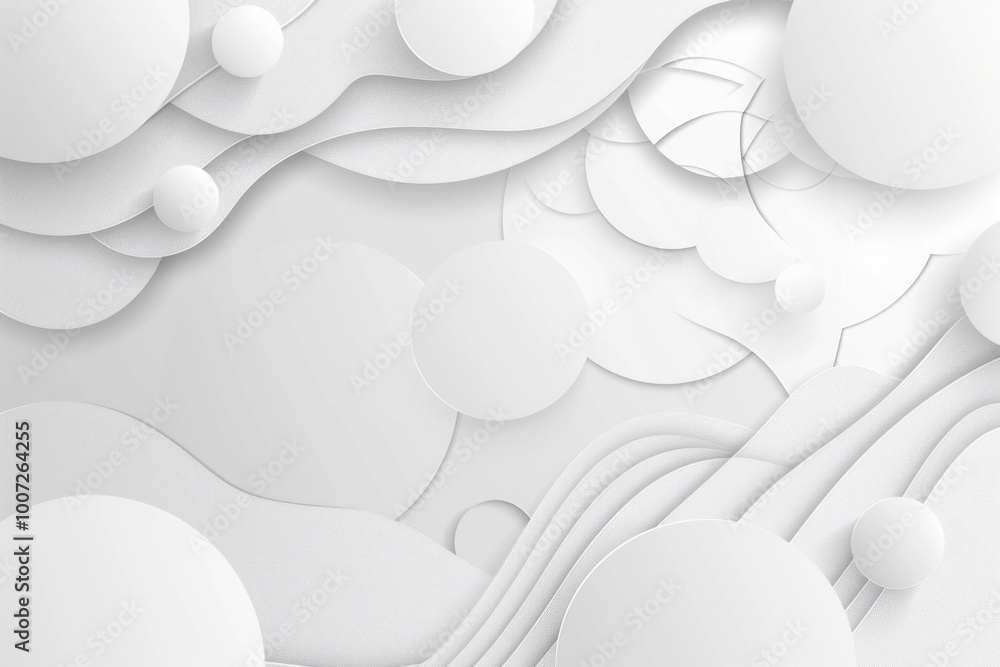 Poster a simple design featuring circles and waves on a white background, great for use as a texture or pat