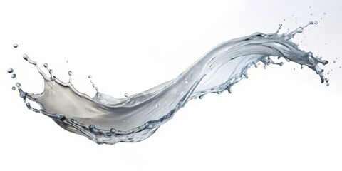 Water Splash with White Background An Abstract Composition of Fluid Dynamics, water splash, fluid, abstract ,liquid