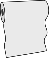 Textile roll vector icon. Paper tube illustration design for kitchen cleaning towel, carpet, scroll whatman, fabric.