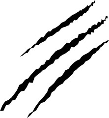 Claws scratches, animal monster mark design element, tattoo and decor for halloween. Black vector silhouette. © SolaruS