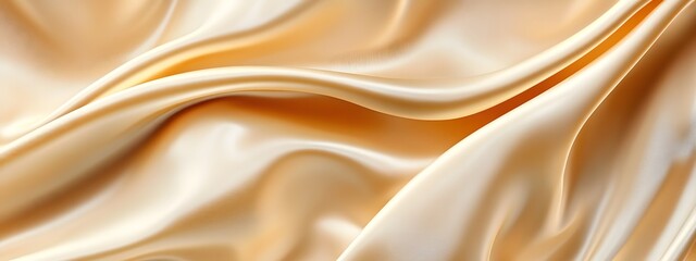 Obraz premium A close-up of the folds in cream-colored silk fabric, creating an elegant and luxurious background