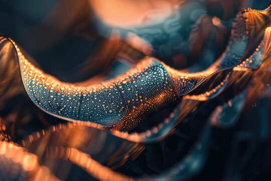 A detailed view of a blue and gold striped tie, suitable for business or formal occasions