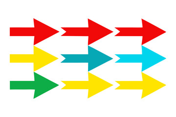 Add Flair to Your Art with Six Colorful Arrow Stickers Vector Illustration for All Your Creative Needs
