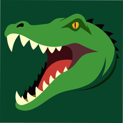 Eye Catching Vector Depiction of Crocodile's Open Mouth Displaying Sharp Teeth
