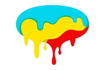 Vibrant Speech Bubble with Fluid Drips Vector Art Perfect for Dynamic Messaging
