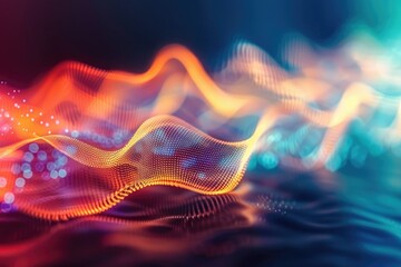 A blurry image of a wave of colorful lights