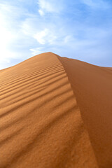 Solitary dune with wind-formed ripples in Erg Chebbi