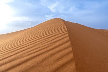 Solitary dune with wind-formed ripples in Erg Chebbi