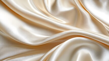 Obraz premium A close-up of the folds in cream-colored silk fabric, creating an elegant and luxurious background
