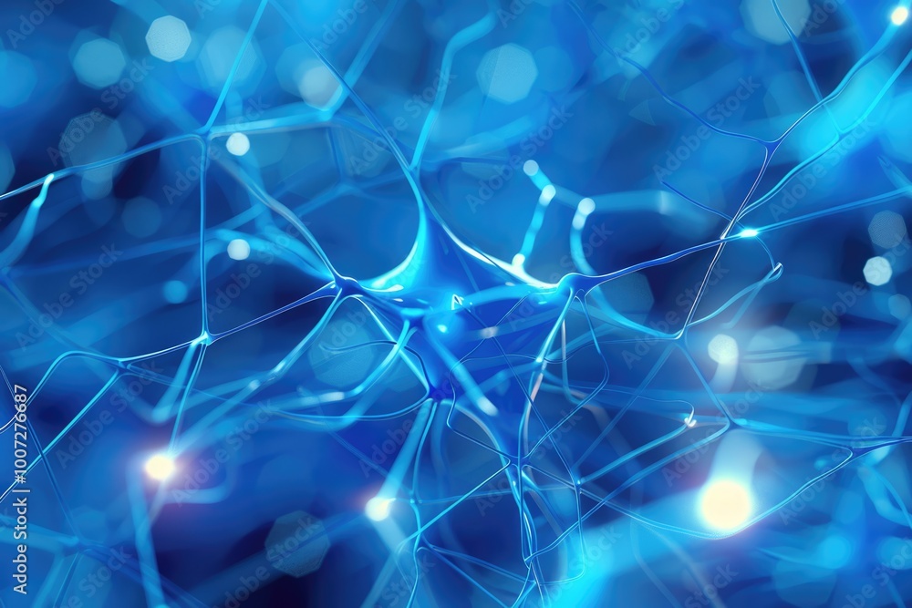 Poster abstract neural connections design for artificial intelligence theme.