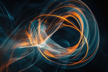 Fototapeta premium Light painting photography captures abstract shapes using long exposure.
