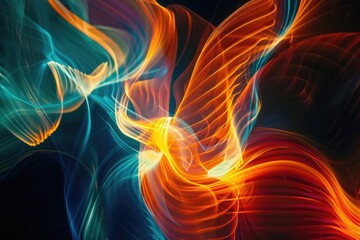 Fototapeta premium Light painting photography captures abstract shapes using long exposure.