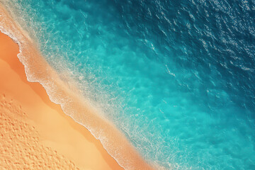 Obraz premium Beach Banner with Light Blue Sea