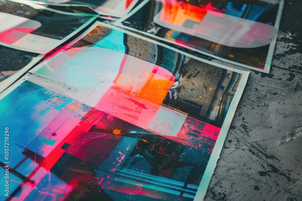 Poster a table with multiple items placed on it, useful for illustrations and compositions
