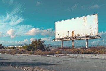 Obraz premium A roadside billboard with no advertisement or message, empty and blank