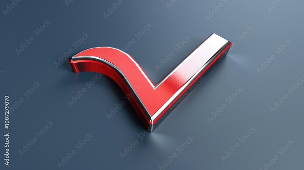 Poster a single red v-shaped object rests on a blue surface, offering a simple yet striking visual