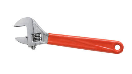 Adjustable wrench  on a white