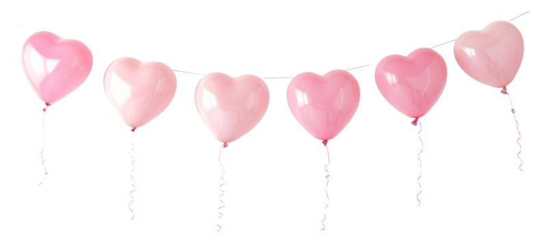 PNG Pink heart-shaped balloon decoration