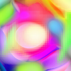 Obraz premium Colorful mosaic abstract wave background , pixel art wallpaper. 