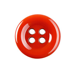 Fototapeta premium Flat red button with two holes and a smooth rim design