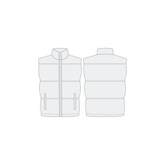 Quilted Puffer Vest Technical Drawing © sigraphics.co