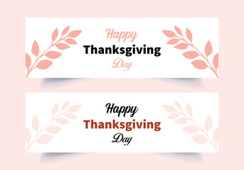 thanksgiving day banner set vector design template