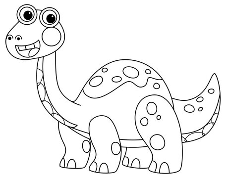 recommend clip art: cartoon scene with character sketchbook sketch drawing manual work with color pencils animal dinosaurus dino brontosaurus diplodocus illustration for kids cutout