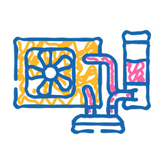 liquid cooling gaming pc doodle icon sketch vector. liquid cooling gaming pc sign. isolated symbol illustration