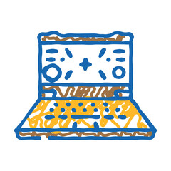 laptop gaming doodle icon sketch vector. laptop gaming sign. isolated symbol illustration