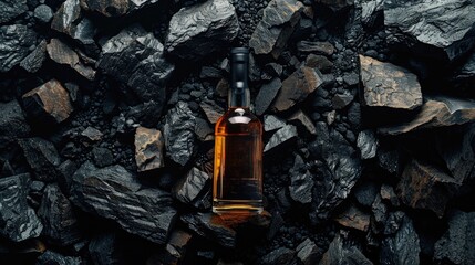 dark whisky bottle black slate