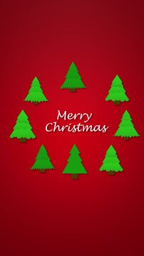 christmas animation with trees, christmas background, merry christmas