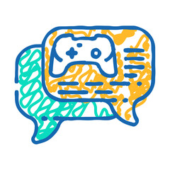 community cyber sport doodle icon sketch vector. community cyber sport sign. isolated symbol illustration