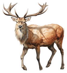 Fototapeta premium PNG Majestic raindeer illustration realistic wildlife.