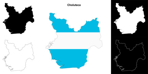 Choluteca department outline map set