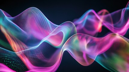 Fototapeta premium Abstract Neon Waves Digital Art